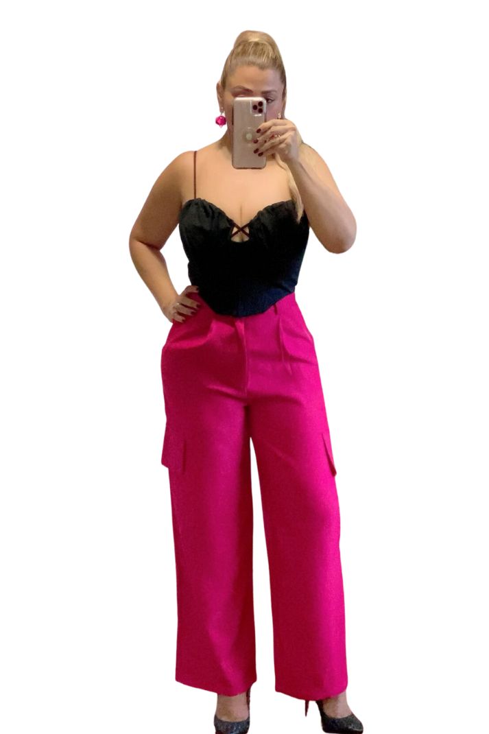 High Waist Elegant Cargo Trousers