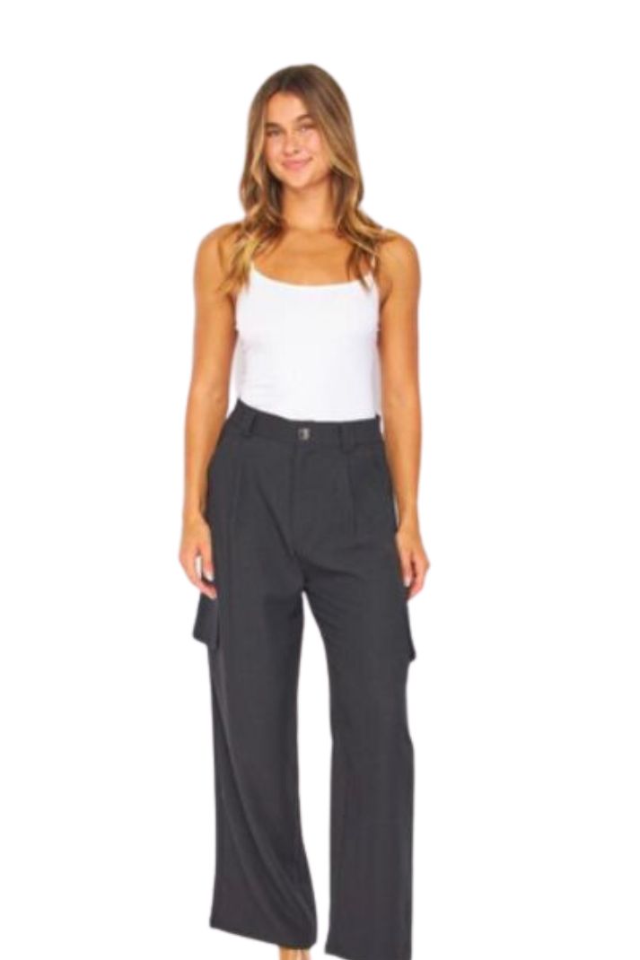 High Waist Elegant Cargo Trousers