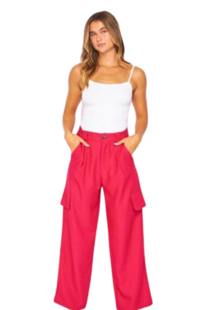 High Waist Elegant Cargo Trousers