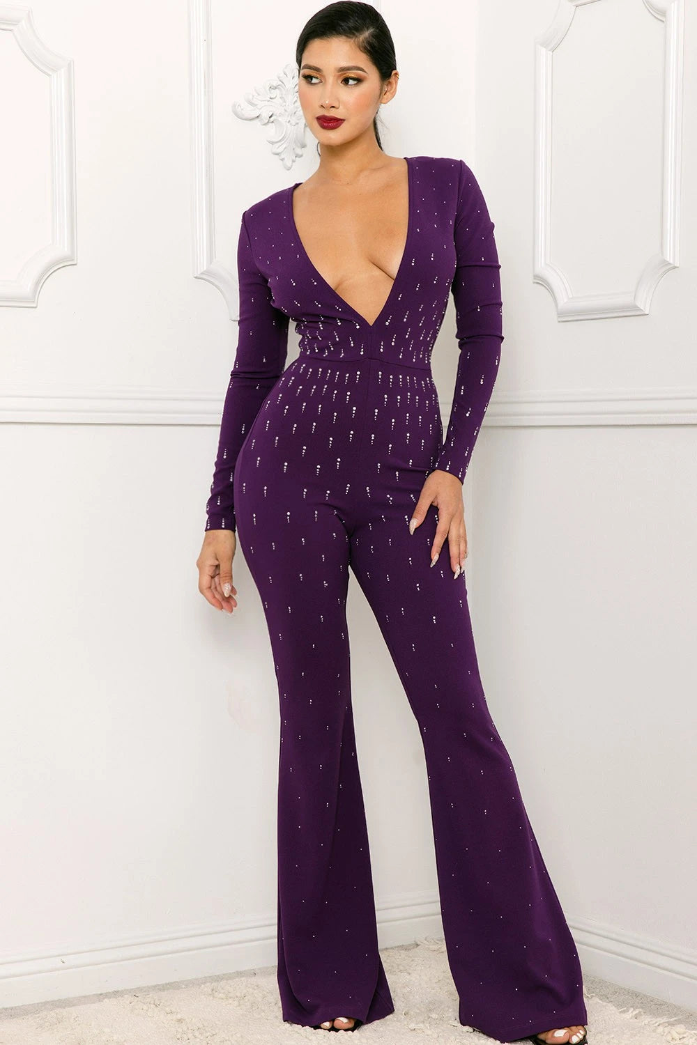 ISABELLA RHINESTONE JUMPSUIT - Be My Valentina Collection