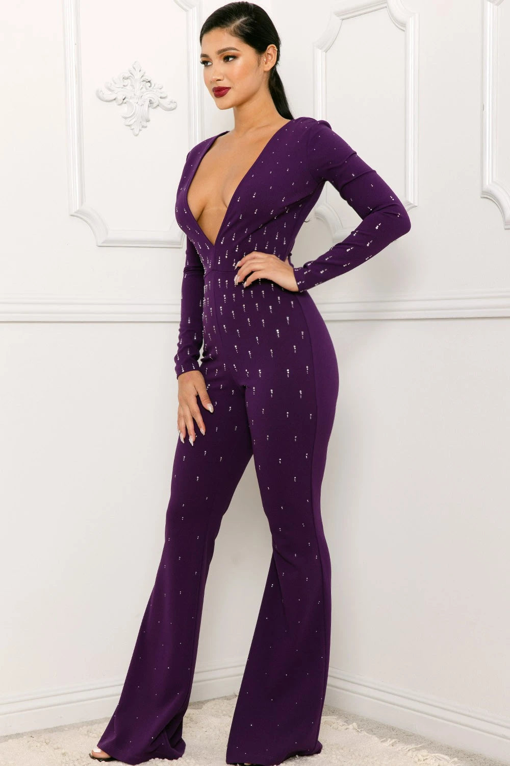 ISABELLA RHINESTONE JUMPSUIT - Be My Valentina Collection